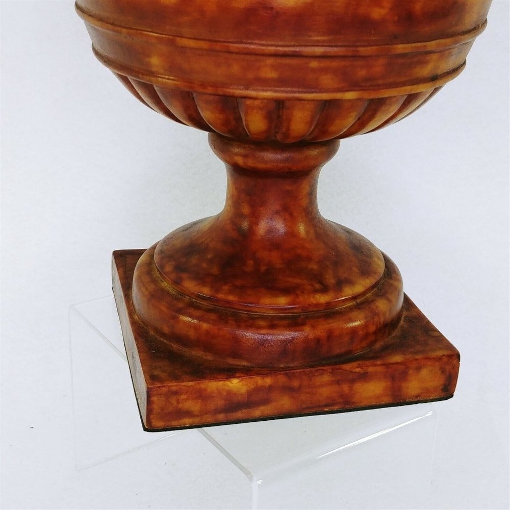 Planter Footed Stone-Look Resin Brown Tones Garden Decor Floral Decor 9" - Picture 3 of 8